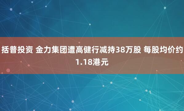 括普投资 金力集团遭高健行减持38万股 每股均价约1.18港元